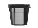 Container GN 1/6 zwart polycarbonaat  HENDI  Profi Line  GN 1/6  2 4L  Zwart  176x162x H 150mm
