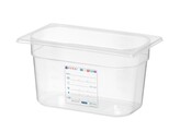 Bac Gastronorme 1/4  HENDI  GN 1/4  4L  Transparent  265x162x H 150mm