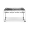 Green Fire avec 4 bruleurs  HENDI  Profi Line  sur support avec roulettes  Gris clair  22kW  1400x612x H 825mm