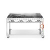 Green Fire avec 4 bruleurs  HENDI  Profi Line  sur support avec roulettes  Gris clair  22kW  1400x612x H 825mm