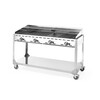 Green Fire avec 4 bruleurs  HENDI  Profi Line  sur support avec roulettes  Gris clair  22kW  1400x612x H 825mm