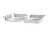 Bac GN 1/1 pour chafing dish avec 2 compartiments  HENDI  7 5L  530x325x H 65mm