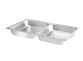 Bac GN 1/1 pour chafing dish avec 2 compartiments  HENDI  7 5L  530x325x H 65mm