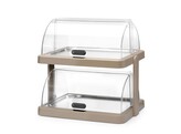 Koeldisplay met rolltop  Duo  UNIQ  HENDI  designed by Robert Bronwasser  Dubbel  Beige  480x355x H 480mm  Rechthoekig