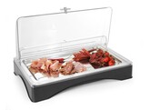 Gekoeld presentatie display met kap - Gastronorm 1/1  HENDI  set  555x357x H 175mm