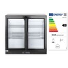 Arriere de bar avec portes coulissantes doubles  Arktic  158L  Noir  230V/160W  900x520x H 865mm