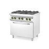 Gasfornuis 4-pits met convectieoven GN 1/1  HENDI  Kitchen Line  230V/3000W  19kW  800x722x H 900mm