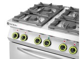 Gasfornuis 4-pits met convectieoven GN 1/1  HENDI  Kitchen Line  230V/3000W  19kW  800x722x H 900mm