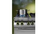 Gasfornuis 4-pits met convectieoven GN 1/1  HENDI  Kitchen Line  230V/3000W  19kW  800x722x H 900mm