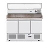 Pizzawerkbank met 3 deuren en koelvitrine 380 40L  Arktic  254L  230V/400W  1400x700x H 1491mm