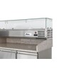 Pizzawerkbank met 3 deuren en koelvitrine 380 40L  Arktic  254L  230V/400W  1400x700x H 1491mm