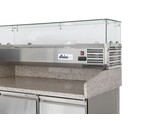 Pizzawerkbank met 3 deuren en koelvitrine 380 40L  Arktic  254L  230V/400W  1400x700x H 1491mm