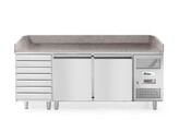 Pizzawerkbank met 2 deuren en 7 lades 280L  Arktic  250L  230V/250W  2020x802x H 1000mm