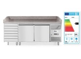 Pizzawerkbank met 2 deuren en 7 lades 280L  Arktic  250L  230V/250W  2020x802x H 1000mm