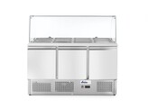 Saladette met 3 deuren en glazen vitrine 380L  Arktic  230V/310W  1390x702x H 1330mm