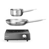 Set  Inductie kookplaat 3500W   steelpan   koekenpan  HENDI  Zwart  230V/3500W  320x395x H 95mm
