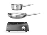 Set  Inductie kookplaat 3500W   steelpan   koekenpan  HENDI  Zwart  230V/3500W  320x395x H 95mm