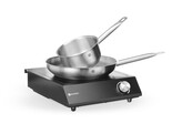 Set  Inductie kookplaat 3500W   steelpan   koekenpan  HENDI  Zwart  230V/3500W  320x395x H 95mm