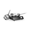 Set  Inductie kookplaat 3500W   steelpan   koekenpan  HENDI  Zwart  230V/3500W  320x395x H 95mm