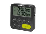 Timer dubbel  HENDI  Zwart  82x20x H 86mm