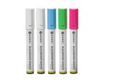 Feutres a craie 6 mm  HENDI  1 rose  1 vert  1 bleu et 2 feutres blancs