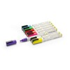 Krijtstiften 3 mm  HENDI  1 witte  1 rode  1 blauwe  1 groene  1 gele  1 paarse  1 oranje en 1 roze stift