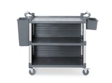 Chariot de service en polypropylene 3 etageres  grand  AmerBox  Comprend des panneaux lateraux  1010x500x H 960mm