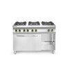 Gasfornuis Kitchen Line 6-pits met convectieoven GN 1/1  HENDI  Kitchen Line  230V/3000W  28 5kW  1200x722x H 900mm