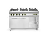 Gasfornuis Kitchen Line 6-pits met convectieoven GN 1/1  HENDI  Kitchen Line  230V/3000W  28 5kW  1200x722x H 900mm