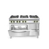 Gasfornuis Kitchen Line 6-pits met convectieoven GN 1/1  HENDI  Kitchen Line  230V/3000W  28 5kW  1200x722x H 900mm