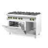 Gasfornuis Kitchen Line 6-pits met convectieoven GN 1/1  HENDI  Kitchen Line  230V/3000W  28 5kW  1200x722x H 900mm