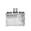 Gasfornuis Kitchen Line 6-pits met convectieoven GN 1/1  HENDI  Kitchen Line  230V/3000W  28 5kW  1200x722x H 900mm