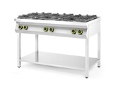 Gasfornuis 6-pits open standaard  HENDI  Kitchen Line  28 5kW  1200x700x H 900mm