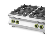 Gasfornuis 4-pits Kitchen Line - tafel model  HENDI  Kitchen Line  19kW  800x700x H 310mm