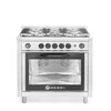 Gasfornuis - 5 pits met elektrische oven  HENDI  Kitchen Line  Zilver  230V/2900W  14 3kW  900x653x H 900mm