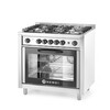 Gasfornuis - 5 pits met elektrische oven  HENDI  Kitchen Line  Zilver  230V/2900W  14 3kW  900x653x H 900mm
