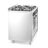 Gasfornuis - 5 pits met elektrische oven  HENDI  Kitchen Line  Zilver  230V/2900W  14 3kW  900x653x H 900mm