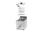Inductie friteuse met aftapkraan - 8 l  HENDI  8L  Lichtgrijs  230V/3500W  288x619x H 408mm