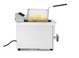 Inductie friteuse met aftapkraan - 8 l  HENDI  8L  Lichtgrijs  230V/3500W  288x619x H 408mm