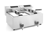 Friteuse Profi Line met aftapkraan digitaal - 2 x 8 l  HENDI  Profi Line  16L  230V/7000W  605x515x H 350mm