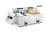 Friteuse Profi Line met aftapkraan digitaal - 2 x 8 l  HENDI  Profi Line  16L  230V/7000W  605x515x H 350mm