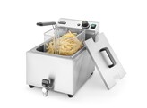 Friteuse Profi Line avec robinet de vidange - 8 l  HENDI  Profi Line  8L  Gris clair  230V/3500W  305x515x H 354mm