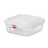 Bac GN 1/6  polypropylene  HENDI  GN 1/6  1 1L  Transparent  176x162x H 65mm  Rectangulaire