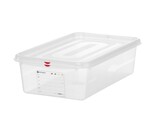 Bac gastronorme GN 1/1  polypropylene  HENDI  GN 1/1  21L  Transparent  530x325x H 150mm  Rectangulaire