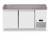 Pizzawerkbank met granieten werkblad  2 deuren  Arktic  250L  graniet  230V/250W  1510x800x H 875mm