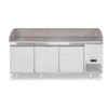 Pizzawerkbank met granieten werkblad  3 deuren  Arktic  375L  graniet  230V/400W  2010x800x H 875mm