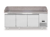Pizzawerkbank met granieten werkblad  3 deuren  Arktic  375L  graniet  230V/400W  2010x800x H 875mm