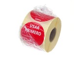 Voedselveiligheidsstickers  multifunctioneel  eenvoudig verwijderbaar   EERST GEBRUIKEN   HENDI  Rood  500 st.   50mm
