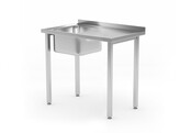 Table d evier  vissee  HENDI  Kitchen Line  vasque sur le cote droit  1000x600x H 850mm