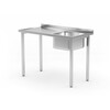 Spoeltafel  met bouten  HENDI  Kitchen Line  spoelbak aan de linkerkant  800x600x H 850mm